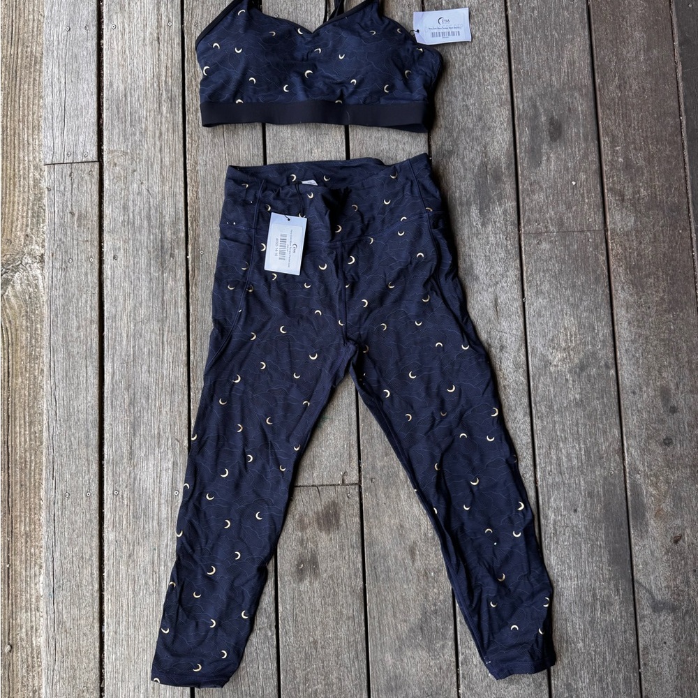 ZYIA Navy Crescent Print Leggings